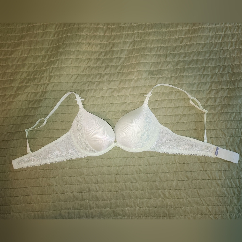 Light Green Floral Lace Push Up Bra